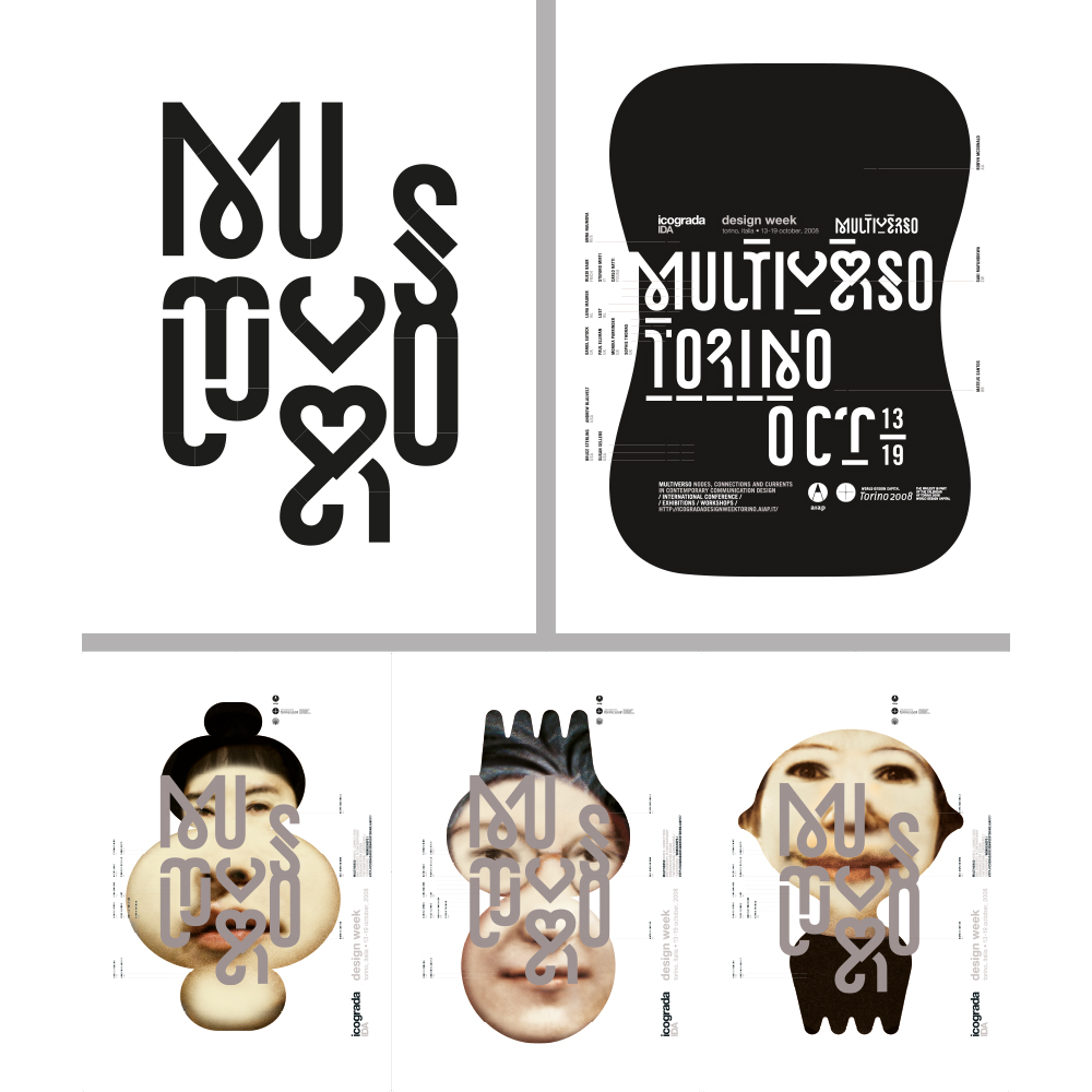 Progetto di Identità e Comunicazione Multiverso Icograda Design Week Torino 2008